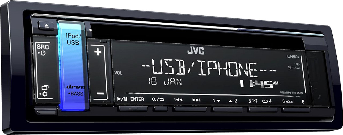 Autoradio Cd Usb Aux In Uscite Rca Din Jvc Kd R